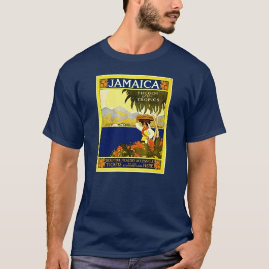 ヴィンテージ旅行ポスター:ジャマイカTシャツ Tシャツ (正面)