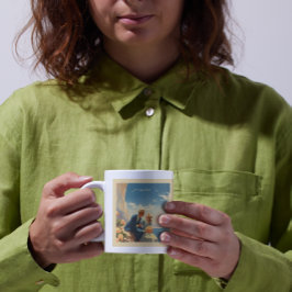 ヴィンテージ旅行ポスター、バレンタインのカスタマイズ コーヒーマグカップ