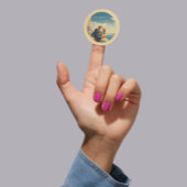 ヴィンテージ旅行ポスター、バレンタインのカスタマイズ ラウンドシール