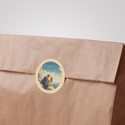 ヴィンテージ旅行ポスター、バレンタインのカスタマイズ ラウンドシール