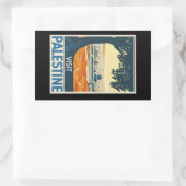 ヴィンテージ旅行ポスター – パレスチナ 長方形シール (バッグ)