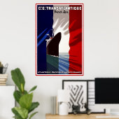 ヴィンテージ旅行ポスター フランス客船 ポスター (ホームオフィス)