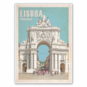 ヴィンテージ旅行ポスター。リスボンオーガスタ通りアーチ シール (正面)