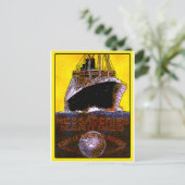 ヴィンテージ旅行ポスター：ワールドツアー海ライナー ポストカード (スタンド正面)