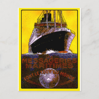 ヴィンテージ旅行ポスター：ワールドツアー海ライナー ポストカード