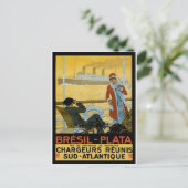 ヴィンテージ旅行ポスター: 南のブラジル大西洋 ポストカード (スタンド正面)