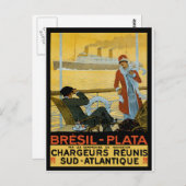 ヴィンテージ旅行ポスター: 南のブラジル大西洋 ポストカード (正面/裏面)
