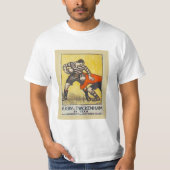 ヴィンテージ旅行ポスター、市街電車でのTwickenhamのラグビー Tシャツ (正面)