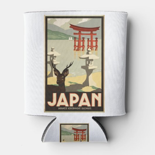 ヴィンテージ旅行ポスター – 日本の鹿 缶クーラー (正面)