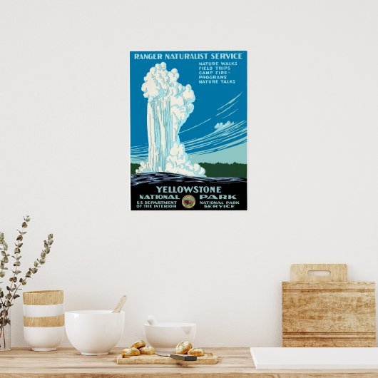 ヴィンテージ旅行ポスター – 統一された州イエローストーン ポスター (キッチン)