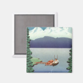 ヴィンテージ旅行ポスター、風光明媚なアラスカ風景 マグネット (正面/裏面)