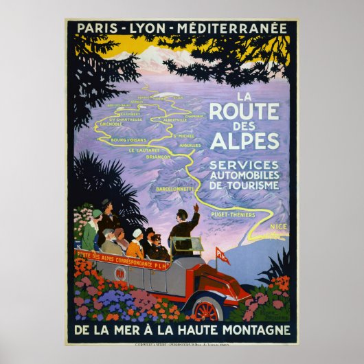 ヴィンテージ旅行ポスター – La Route des Alpes ポスター (正面)
