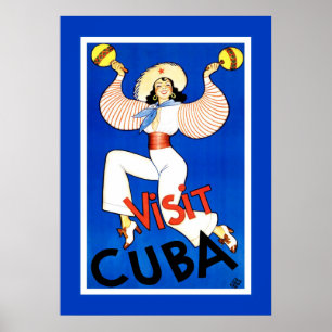ヴィンテージ旅行ポスター「Visit Cuba」 ポスター