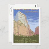 ヴィンテージ旅行ポスター、Zion ポストカード (正面/裏面)
