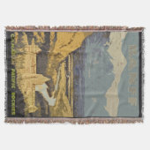 ヴィンテージ旅行ポスターBanffのカナダ人ロッキー山脈 スローブランケット (正面)