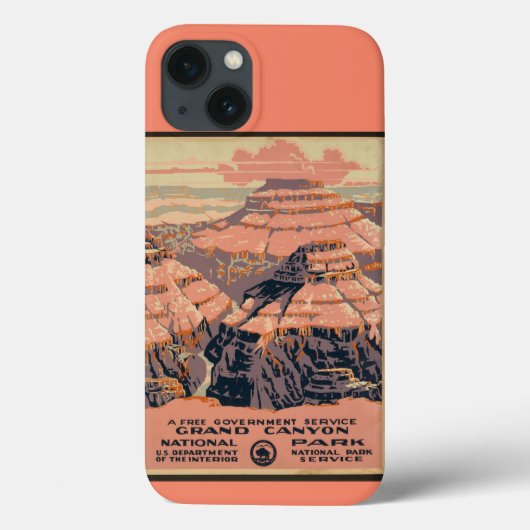 ヴィンテージ旅行ポスターGrand Canyon southwest Case-Mate iPhoneケース (裏面)