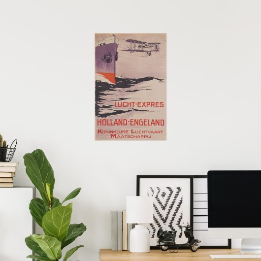 ヴィンテージ旅行ポスターKLM Lucht-Poster表現 ポスター (ホームオフィス)