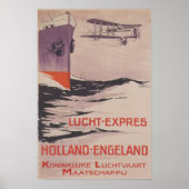 ヴィンテージ旅行ポスターKLM Lucht-Poster表現 ポスター (正面)