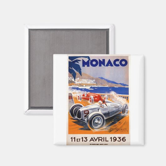 ヴィンテージ旅行ポスターmontecarlo monaco マグネット (正面/裏面)