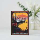 ヴィンテージ旅行ポスタ地中海のー： ポストカード (スタンド正面)