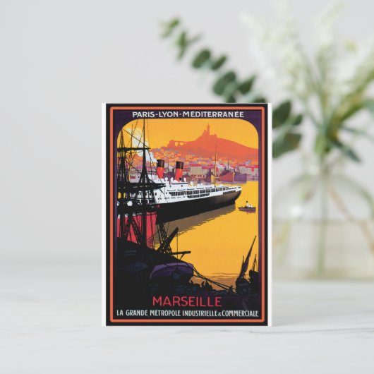 ヴィンテージ旅行ポスタ地中海のー： ポストカード (スタンド正面)