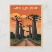 ヴィンテージ旅行マダガスカルバオバブの木の風景 ポストカード (正面)
