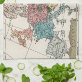 ヴィンテージ旅行マップ キッチンタオル (折り畳み)