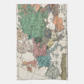 ヴィンテージ旅行マップ キッチンタオル (縦)