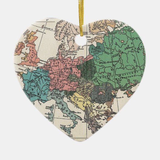 ヴィンテージ旅行マップ セラミックオーナメント (正面)