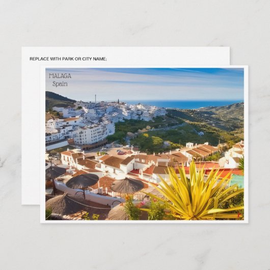 ヴィンテージ旅行マラガスペインアルカサバシティポストカー ポストカード (正面/裏面)