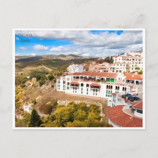 ヴィンテージ旅行マラガスペインAlcazaba city ポストカード (正面)