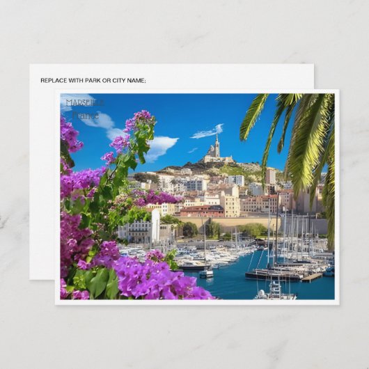 ヴィンテージ旅行マルセイユフランスレトロ観光 ポストカード (正面/裏面)