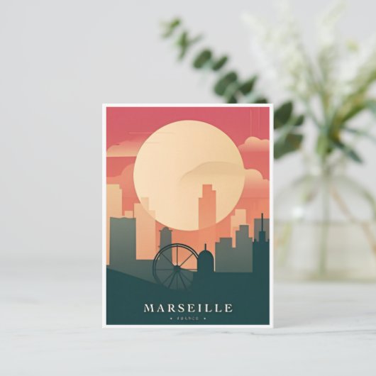 ヴィンテージ旅行マルセイユフランスレトロ観光 ポストカード (スタンド正面)