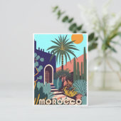 ヴィンテージ旅行モロッコマロックツーリズムMarrakech ポストカード (スタンド正面)