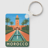 ヴィンテージ旅行モロッコ北アフリカレトログラフィック キーホルダー (裏面)
