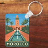 ヴィンテージ旅行モロッコ北アフリカレトログラフィック キーホルダー (裏面)