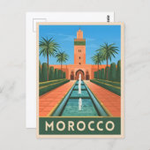 ヴィンテージ旅行モロッコ北アフリカレトログラフィック ポストカード (正面/裏面)