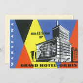 ヴィンテージ旅行ヨーロッパ、ワルシャワ(ワルシャワ)、ポーランド (正面/裏面)