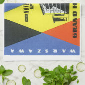 ヴィンテージ旅行ヨーロッパ、ワルシャワ（ワルシャワ）、ポーランド キッチンタオル (折り畳み)