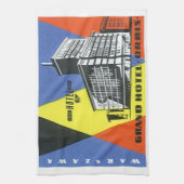 ヴィンテージ旅行ヨーロッパ、ワルシャワ（ワルシャワ）、ポーランド キッチンタオル (縦)