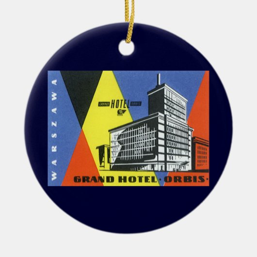ヴィンテージ旅行ヨーロッパ、ワルシャワ(ワルシャワ)、ポーランド セラミックオーナメント (正面)