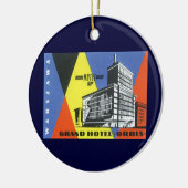 ヴィンテージ旅行ヨーロッパ、ワルシャワ(ワルシャワ)、ポーランド セラミックオーナメント (左)