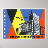 ヴィンテージ旅行ヨーロッパ、ワルシャワ（ワルシャワ）、ポーランド ポスター (正面)