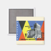 ヴィンテージ旅行ヨーロッパ、ワルシャワ(ワルシャワ)、ポーランド マグネット (正面/裏面)