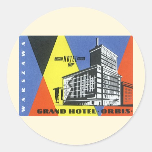 ヴィンテージ旅行ヨーロッパ、ワルシャワ(ワルシャワ)、ポーランド ラウンドシール (正面)