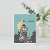 ヴィンテージ旅行ライプツィヒGermany古い過去Pos ポストカード (スタンド正面)