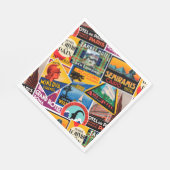 ヴィンテージ旅行ラベル スタンダードランチョンナプキン (角)