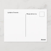 ヴィンテージ旅行リュブリャナスロベニアのレトロな水色 ポストカード (裏面)