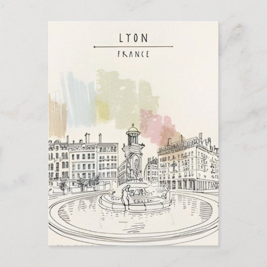 ヴィンテージ旅行リヨンフランス観光レトロ ポストカード (正面)