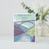 ヴィンテージ旅行レトロなニューリバー国立公園 ポストカード (スタンド正面)